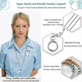 thumbnail image 2 of ID Badge Key Lanyard Cute Teacher Silicone Wood Bead Necklace School Work Jewelry, 2 of 6