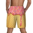 thumbnail image 3 of Sigee Pink Ice Cream Print Mens Swim Trunks with Compression Liner Quick Dry Swim Stretch Beach Shorts with Pockets,S-3XL, 3 of 7