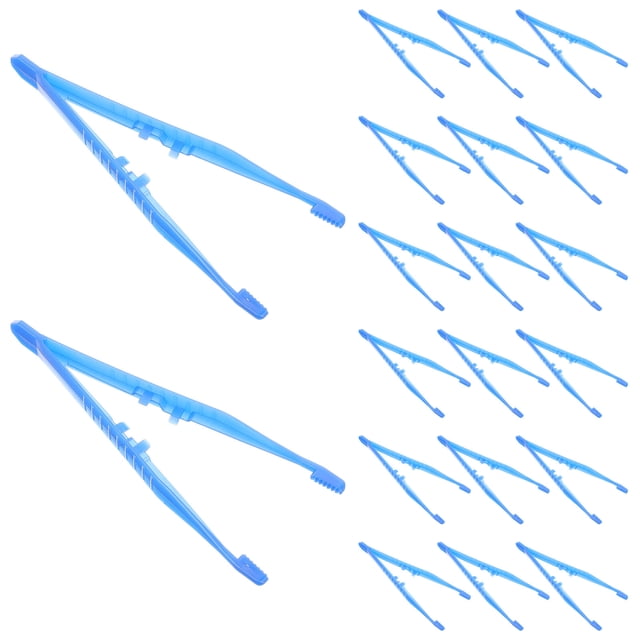 EeaseMX 100 pinzas desechables de plástico para cuentas médicas y manualidades (azules)