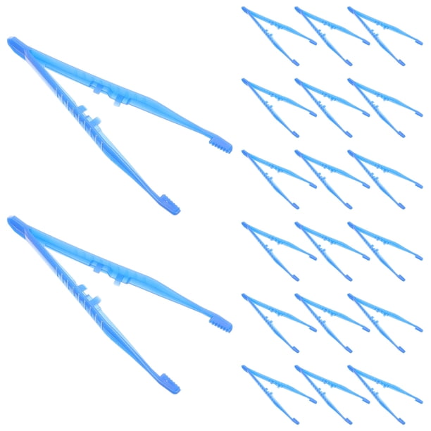 100 pinzas desechables de plástico para manualidades (azules)
