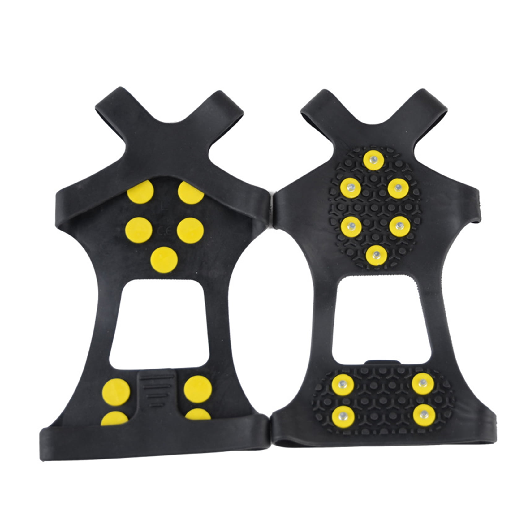 10-Stud Anti-Slip Ice Snow Shoe Spike Grips Cleats Covers Crampons Winter Sport 