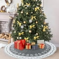 thumbnail image 4 of Dremisland Christmas Tree Skirt Rustic Christmas Tree Mat with Snowflake Reindeer Red Knitted Xmas Tree Skirts Thick Knitted Xmas Holiday Decor New Year Home Party Decorations (Grey, 48inch/122cm), 4 of 6