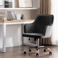 thumbnail image 2 of Duhome Modern Office Chair Desk Chair with Arms Faux Leather Computer Chair Adjustable Rolling Chair for Bedroom Home Office, Dark Gray, 2 of 8