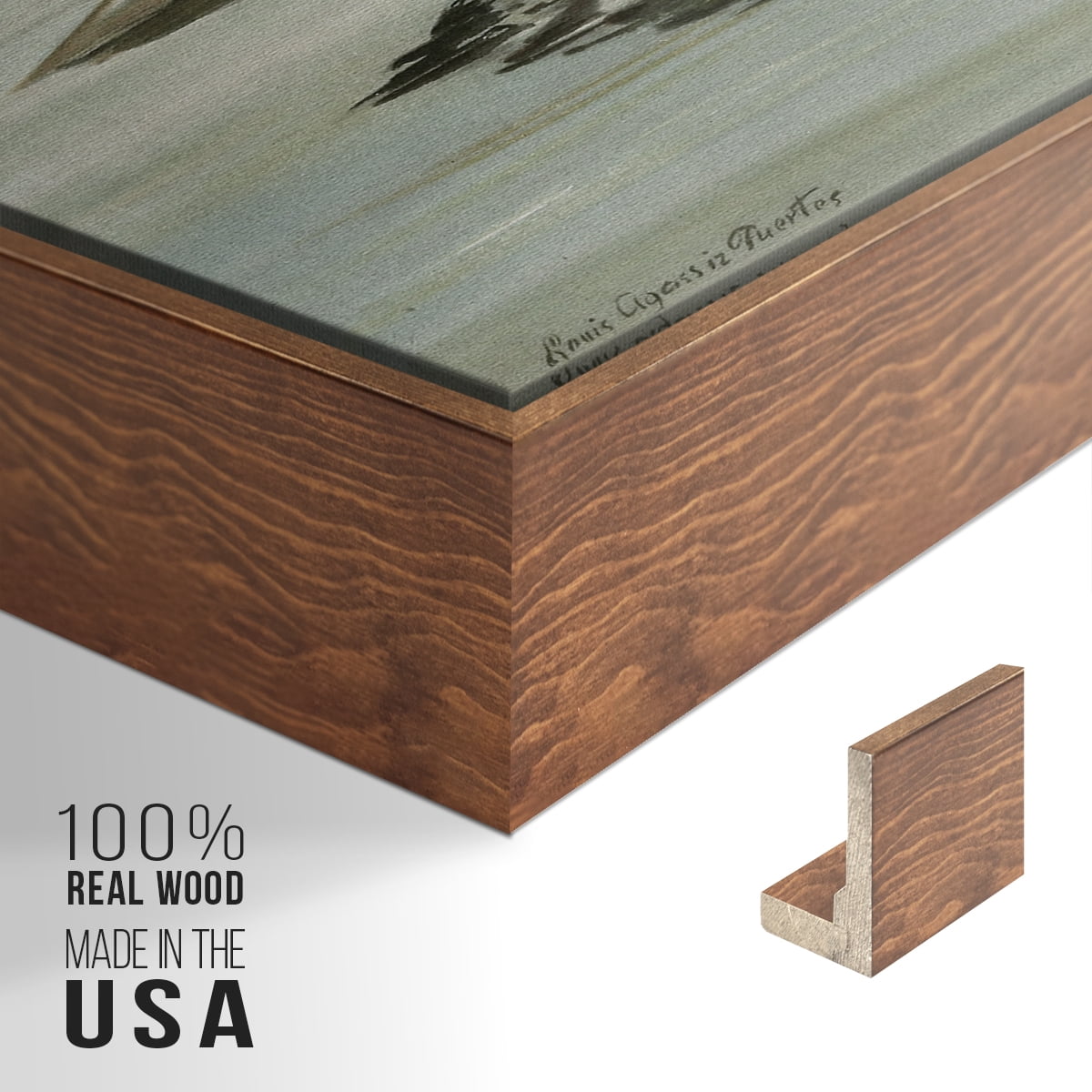 Vintage Animal Print-XIX By Wexford Home Framed in Walnut Wood Gallery Wrapped Canvas 17 in. x 25 in.