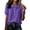 48#Purple, variant on Comfortable Linen Shirt for Women Peter Pan Collar Short Bubble Sleeve Button Down Textured Casual Brown L