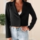 thumbnail image 1 of Puntoco, ropa de negocios para mujer, solapa, Color sólido, ajustado, manga corta, cárdigan, abrigo, Tops, liquidación Puntoco Puntoco-3829, 1 of 9