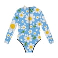 thumbnail image 2 of Cethrio Girls' One Piece Swimwear, Long Sleeve Beach Surfing Summer Kids Bathing Suit Multicolor Size 2-3T, 2 of 6