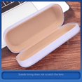 thumbnail image 5 of Caja para gafas de color crema, sencilla, de cuero PU mate, caja de hierro, caja de almacenamiento portátil antipresión para gafas de miopía, 5 of 5