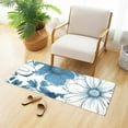thumbnail image 4 of Blue Abstract Flowers Luxury Kitchen Rug Non Slip Bathroom Plush Mat Shaggy Bedroom Carpet 39"x20", 4 of 6