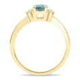 thumbnail image 2 of SZUL Women's Round Shaped Aquamarine and Diamond Half Moon Ring in 10K Yellow Gold, 2 of 5