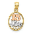 thumbnail image 1 of FB Jewels 14K Two Tone Gold w/White Rhodium CZ 15 Anos Pendant, 1 of 4
