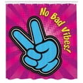 thumbnail image 2 of Ambesonne Chill Shower Curtain, No Bad Vibes Vintage, 69"Wx84"L, Magenta Yellow Blue, 2 of 2