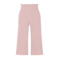 thumbnail image 2 of Women Ruffled Wide-leg Pants  Summer Casual Loose High Waist Solid Color Trousers, 2 of 4