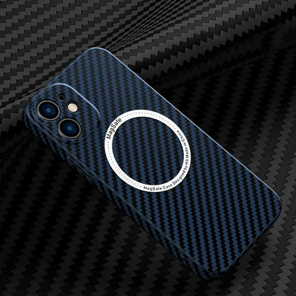 TECH CIRCLE for iPhone 11 6.1 Inch Magnetic Case, Shockproof Carbon Fiber Slim Fit Phone Cover Compatible with MAGSAFE Accessories & Charging Black Case for iPhone 11, Blue