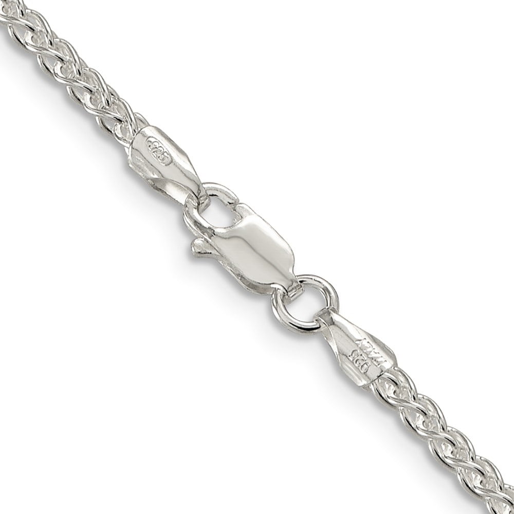 Diamond2Deal 925 Sterling Silver mm Round Spiga Chain Necklace