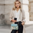 thumbnail image 2 of TSOVTHRID Watercolor Leaf Green Print Crossbody Bags for Women Trendy PU Leather Small Crossbody Purses Shoulder Handbags with Detachable Strap, 2 of 7