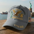 thumbnail image 5 of U.S.A. 250th Anniversary Commemorative Hat, Embroidered Adjustable 250 Anniversary USA Hat, Patriotic Bald Eagle Baseball Cap (2pcs, Gray), 5 of 6
