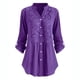 thumbnail image 2 of Blusa de manga larga con cuello en V y botones de encaje para mujer, talla grande, liquidación, Giftesty, 2 of 4