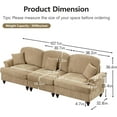 thumbnail image 2 of 107.1'' Modular Sectional Sofa, Upholstered 3-Seat Sofa, Silver Chenille Couch with Removable Ruffles Pleats Skirts, Flared Arms, Deep Seat Sectional Couches for Living Room, Apartment, Light Coffee, 2 of 7