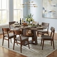 thumbnail image 5 of Miniyam Extendable Round Dining Table for 4–8 People, 43.3” to 59” Retractable Kitchen Table with Storage Shelf, Farmhouse Dining Table, Walnut, 5 of 7