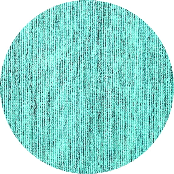 Ahgly Company Indoor Round Abstract Turquoise Blue Contemporary Area Rugs, 5' Round