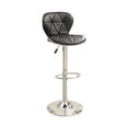 thumbnail image 2 of Poundex Leather Upholstered Bar Stool With Gas Lift Black Set of 2, 2 of 2