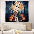 thumbnail image 2 of Happy Halloween Vampire Havanese BOO with Pumpkins Fun and Spooky Tapestry Havanese Dog Lover Gifts Idea Wall Hanging Backdrop Home Decor - 00018, 2 of 5