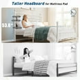 thumbnail image 4 of EnHomee Full Size Bed Frame Metal with Victorian Vintage Headboard & Footboard Metal Platform Bed Frame Full Heavy Duty Metal Bed Frame with LED Lights & Storage, Noise Free, White, 4 of 8
