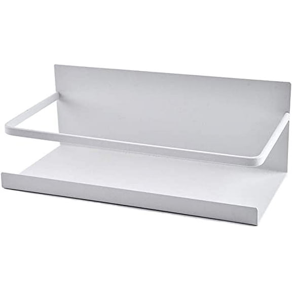 Nvzi Magnetic Storage Shelf Refrigerator Spice Rack Kitchen Organizer Single Tier Magnetic Fridge Spice Storage Basket, White