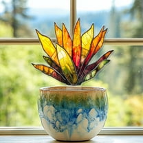 Cactus Stained Acrylic Sun Catchers Window Hangings, Succulent Plant Stained Glass Decor (No Pot), Home Garden Decoration, Gifts for Plant Lovers E