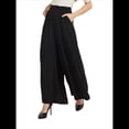 thumbnail image 3 of Pantalones Palazzo Largos de Pierna e Informales de Cintura Alta para Mujer, Talla Regular Negro XL, 3 of 8