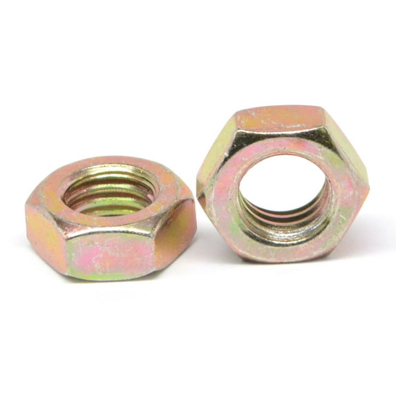3/4-16 Fine Thread Grade 8 Hex Jam Nut Alloy Steel Yellow Zinc Plated Pk 25