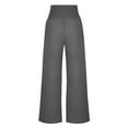 thumbnail image 5 of FAVIPT High Rise Linen Pants for Women Cotton Linen Pants for Women Summer Wide Leg Casual Loose Drawstring High Waist Palazzo Pants Trousers with Pockets Dark Gray,XXL, 5 of 8