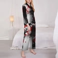 thumbnail image 3 of Lsque Shadows Behind Pattern Long Sleeve Pajama Set for Women - Soft 2-Piece Sleepwear and Loungewear Set with Pockets, Comfy Nightwear-X-Large, 3 of 7