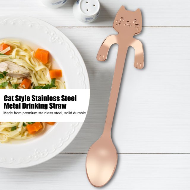 Pala de metal inoxidable, estilo gato, pala de acero inoxidable para gatos, pala de metal de moda, diseño fácil de usar