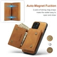 thumbnail image 5 of Detachable Wallet Case for iPhone 13 Pro 6.1" 2021, Allytech PU Leather Anti-Scratch Shockproof 2 in 1 Kickstand Magnetic Snap Business Style Purse Case with [7 Card Slots] for iPhone 13 Pro, Brown, 5 of 6