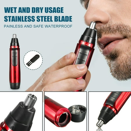 Waterproof Led 2 In 1 Wet Dry Electric Portable Mute Nose Hair