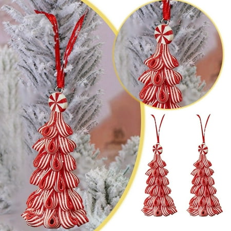 

2PC Candy Tree Pendant Christmas Pendant Tree Pendant Candy Tree Pendant Angel Pendant Holiday Decoration Pendant Car Pendant