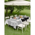 thumbnail image 4 of Outdoor Tablecloth with Umbrella Hole for Patio/Picnic/Party/Camping, Grey Boho Geometric Waterproof Table Cloth Rectangle Table Cover Washable, Vintage Ethnic Abstract Lines Leaves (52"x 70"), 4 of 8