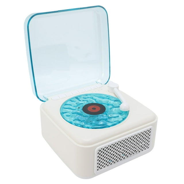 Wireless Speaker, Small Record Player Night Light USB Rechargeable Desktop Wave Speaker for Bedroom Party