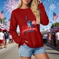 thumbnail image 5 of Leey-World 4th Of July Long Sleeve Shirts Women USA T Shirt Patriotic American Flag Men Women Kids July 4th T-Shirt(Red,2XL), 5 of 9