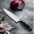 thumbnail image 5 of Think Outside The Plate 8" Chef Knife with Wood Box, Stainless Steel Blade, Corrosion Resistant, Easy to Sharpen, Triple Riveted ABS Handle, Perfect Cooking Gifts & Kitchen Knives, TOTP-CK-1B, Black, 5 of 6