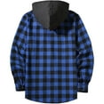 thumbnail image 5 of WOYY Little Boys Plaid Hooded Shirt Jacket Long Sleeve Unisex Casual Outerwear, Sizes 5-6, 5 of 8