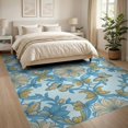 thumbnail image 3 of ODIKA 8'x10' Washable Area Rug Whimsical Butterfly Vine Border Scattered Delicate Boho Motif Refined Structured for King Size Bedroom Under Bed, Master Suite, Non-Shedding, Easy Care, 3 of 7