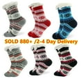 thumbnail image 1 of Womens Thermal Cozy Fuzzy Sherpa Fleece-lined Non-Skid Slipper Socks 5-11, 1 of 2