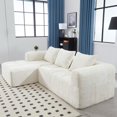 thumbnail image 6 of SOULART 98.42" Cloud Couch, Beige Modern Modular Sectional Sofa with Chaise Longue, Chenille Fabric, Small Side Pockets, Suitable for Living Room, 6 of 12