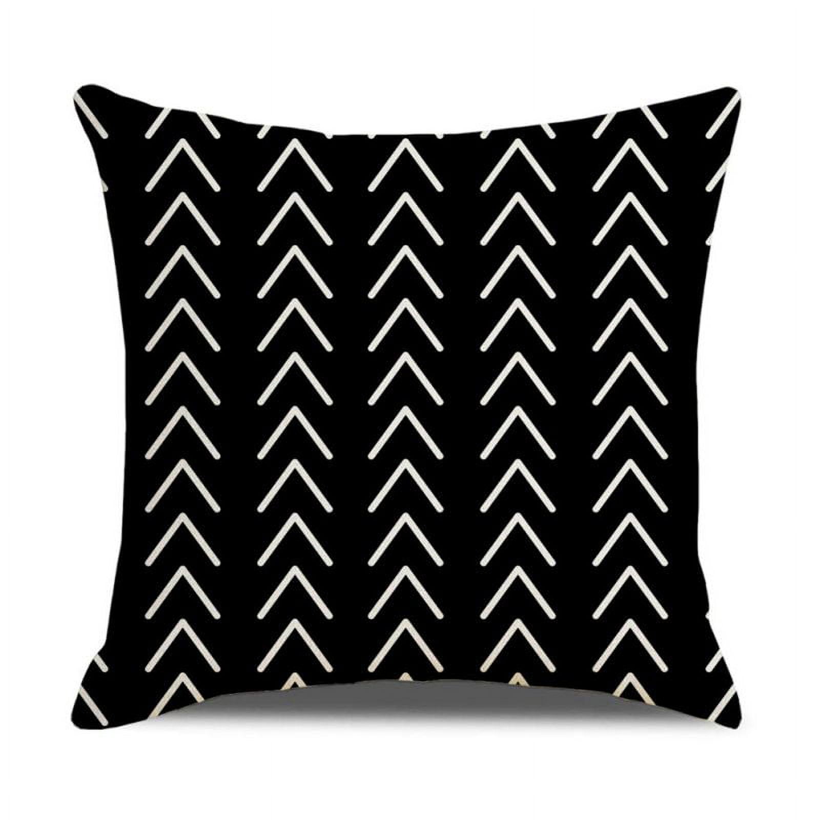 Whim-Wham Set of 4 Black and White Throw Pillows for Couch 18x18 inches  Grey Silver Boho Decorative Pillow Covers Abstract Art Geometric Modern