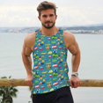 thumbnail image 6 of Gukieu Cars Transportation Print Men's Quick Dry Fitness Vest, Round Neck Sleeveless Fitness Bodybuilding Top-3X-Large, 6 of 7