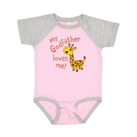 

Inktastic My Godfather Loves Me- Cute Giraffe Gift Baby Boy or Baby Girl Bodysuit