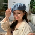 thumbnail image 4 of Happy Date Wool Beret Hat, Beret Hat French Beret Cap Winter Fashion Solid Color Hat for Women Girls Lady, 4 of 6